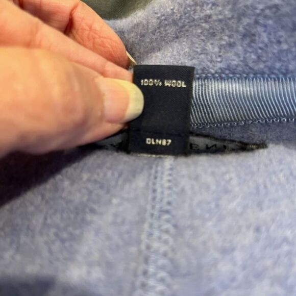 Lands' End 100% Wool Coat in Periwinkle Collared Front Pockets Size 12 - Picture 9 of 12